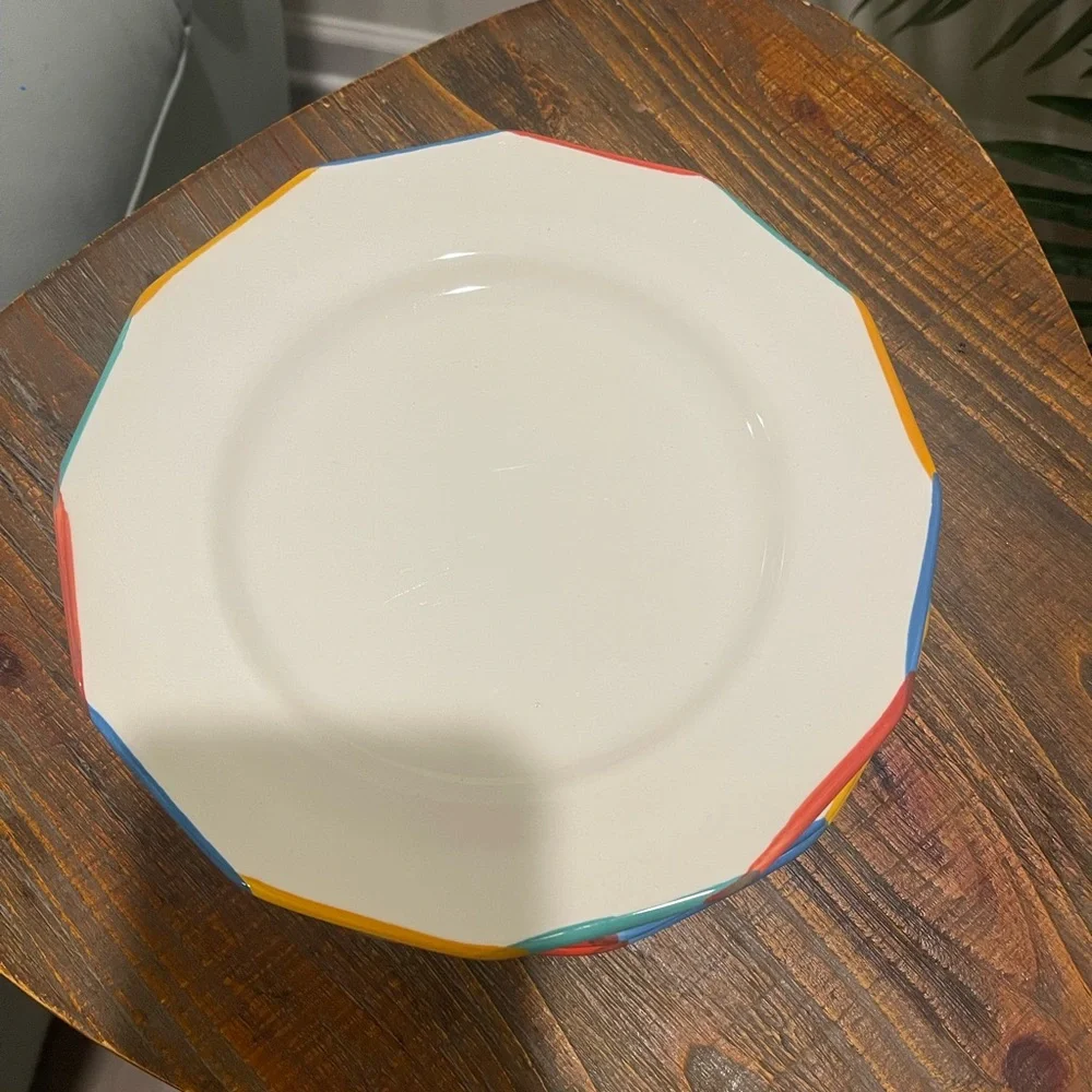 Pier 1 imports set of 3 multi color plate 7.5”
